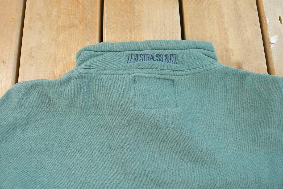 Vintage 1990s Levi's Blank Quarter Zip Sweatshirt Men's M from propervintagecanada