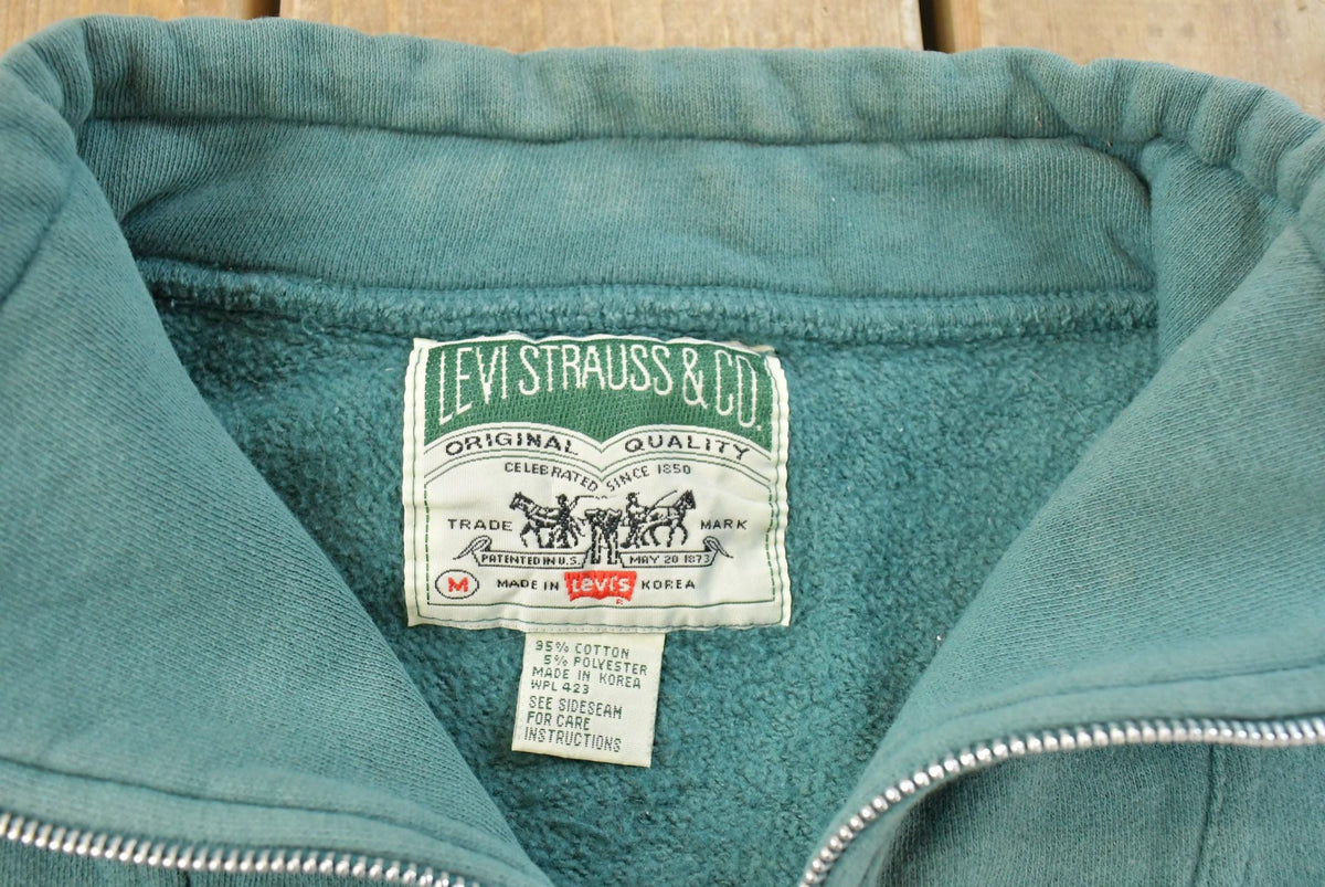 Vintage 1990s Levi's Blank Quarter Zip Sweatshirt Men's M from propervintagecanada