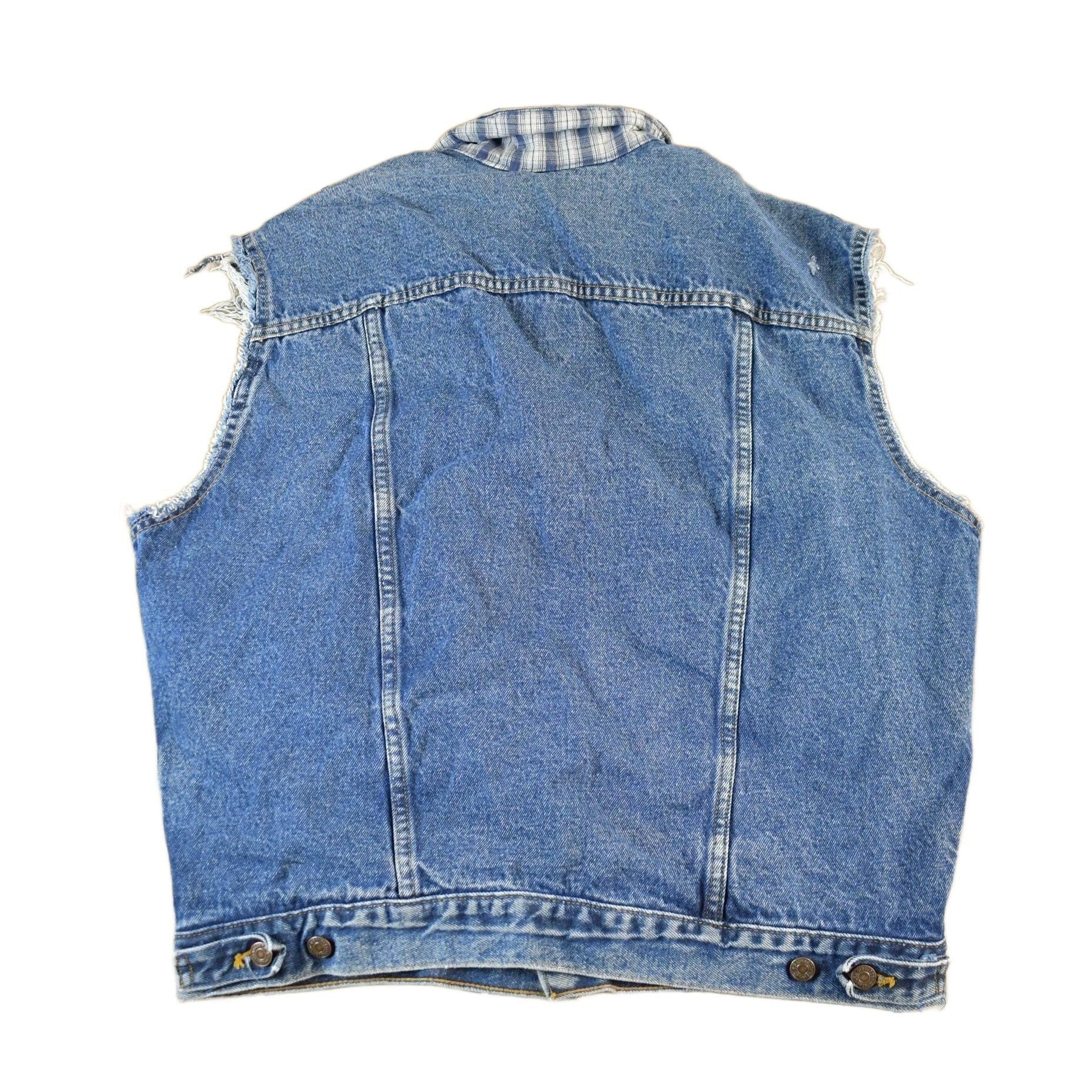 Vintage 1990s Levi's Denim Blanket Lined Vest Jacket Mens Medium from propervintagecanada