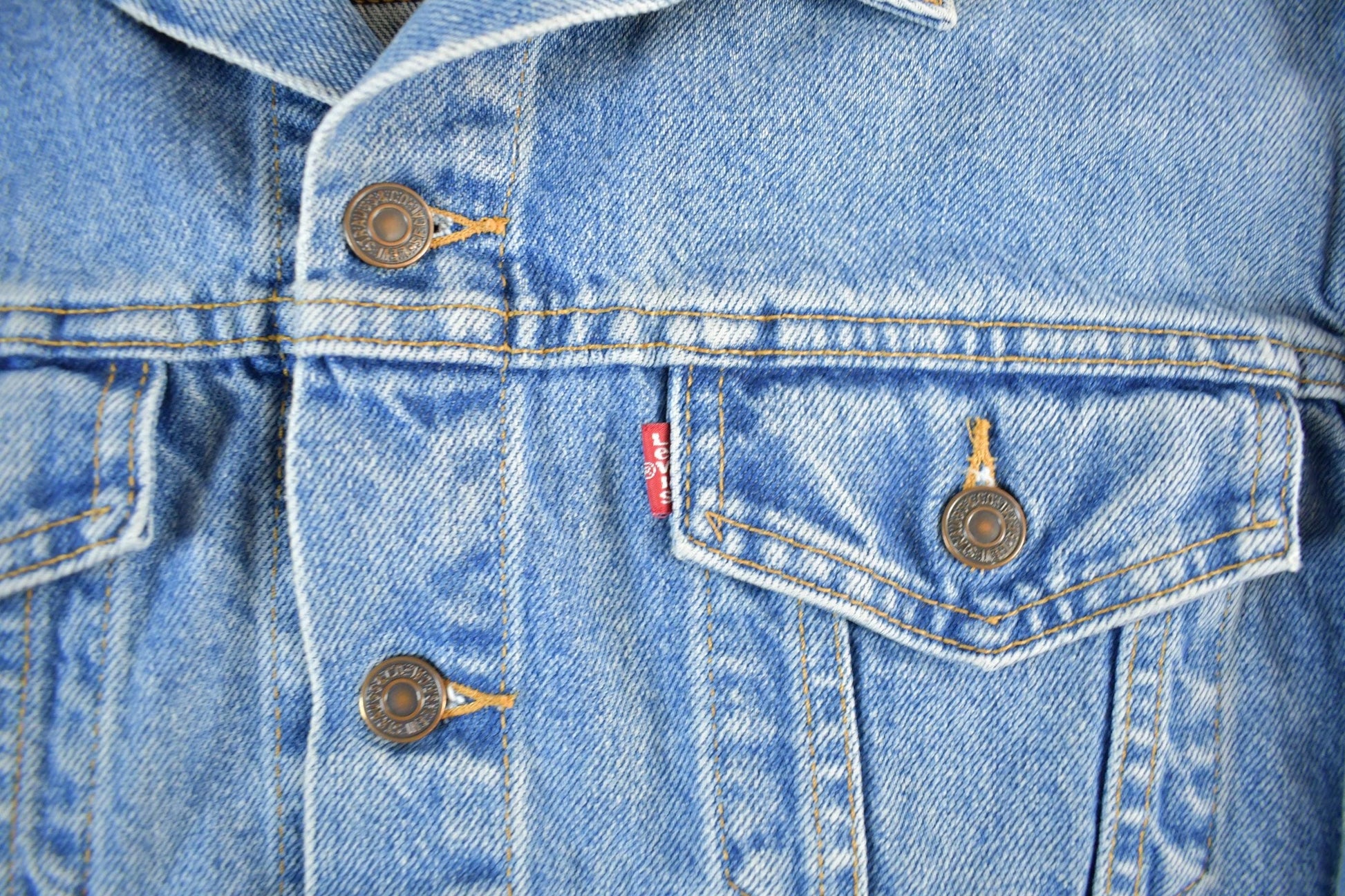 Vintage 1990s Levi's Denim Jean Trucker Jacket Men's S-M from propervintagecanada