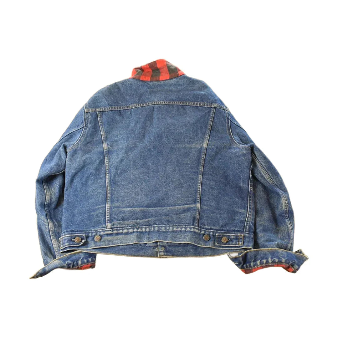 Vintage 1990s Levi's Flannel Lined Denim Jean Trucker Jacket Men's Large / 90s Denim / Streetwear / Levi's Denim Jacket . Made in USA from propervintagecanada