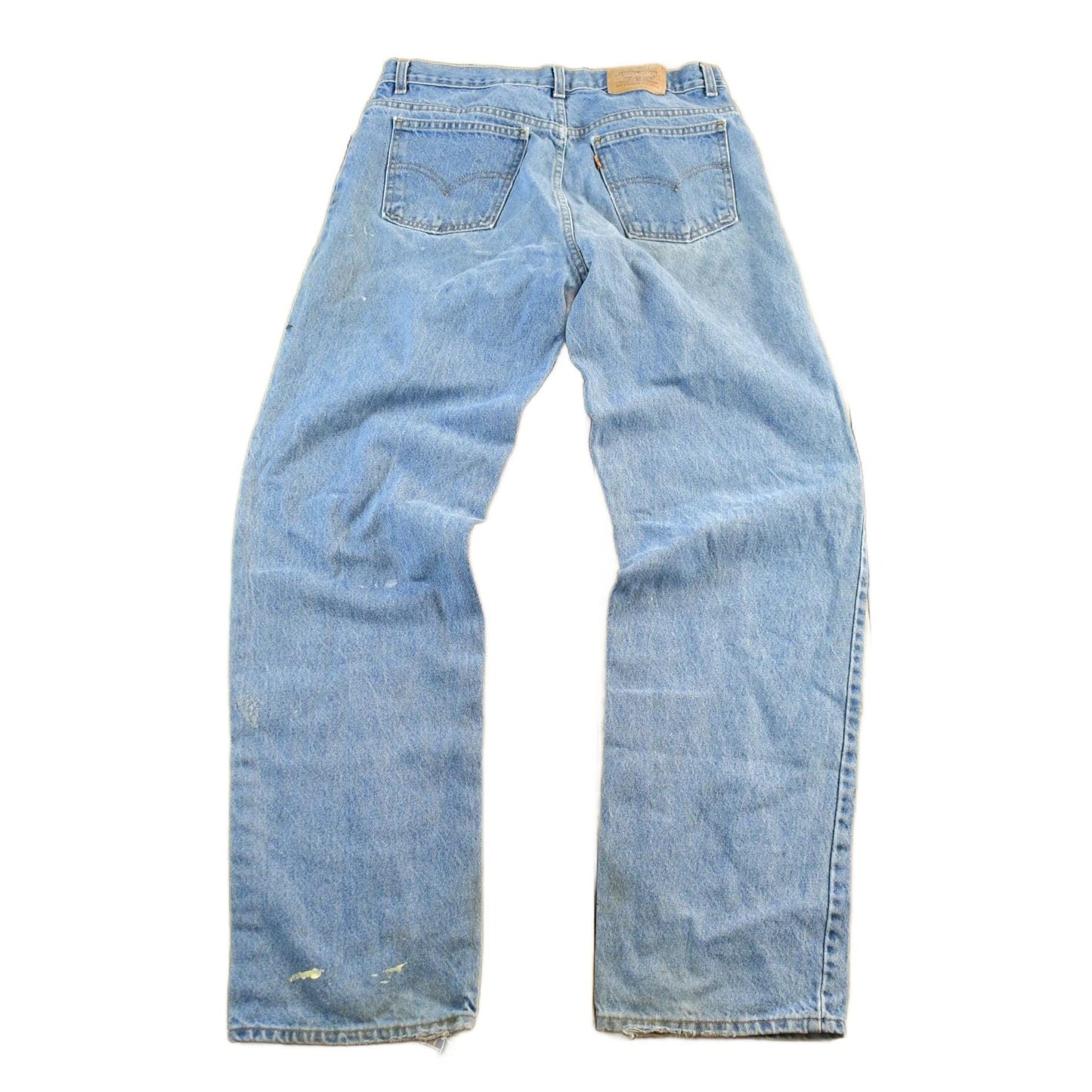 Vintage 1990s Levi's Paint Distressed Orange Tab Denim Jeans Men's 34 x 34 from propervintagecanada