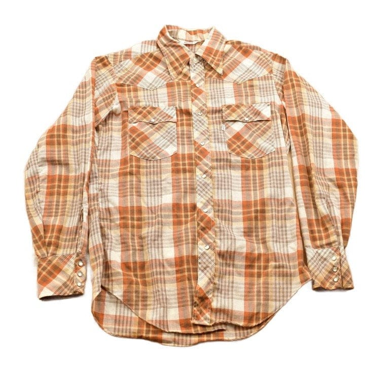 Vintage 1990s Levi's Plaid Western Flannel Button Up Shirt Men's Medium from propervintagecanada