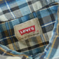 Vintage 1990s Levi's Western Wear Pearl Snap Plaid Button Up Shirt Men's Medium from propervintagecanada