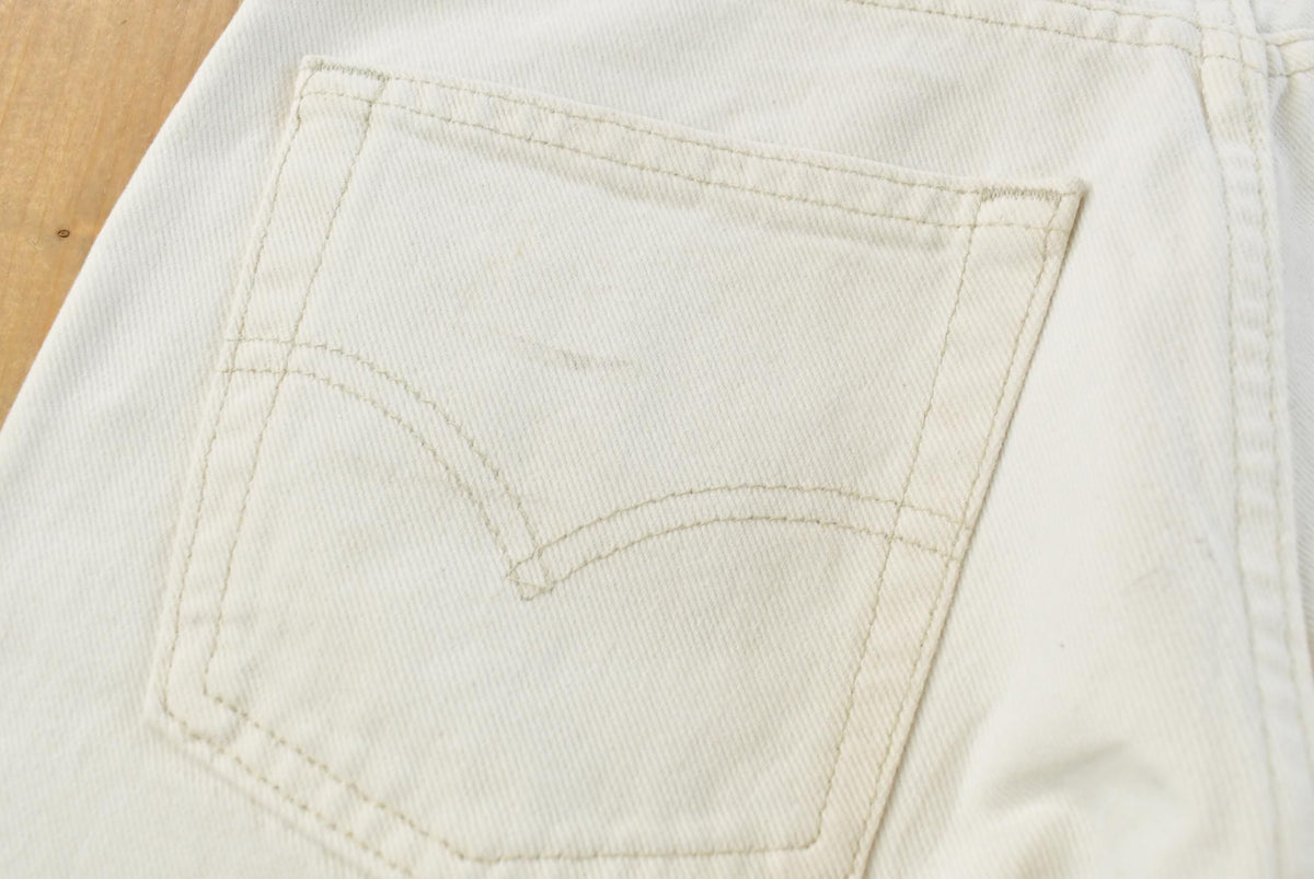 Vintage 1990s Levi Silver Tab Baggy Wide Leg Denim White Jeans Men's 28 x 29.5 from propervintagecanada