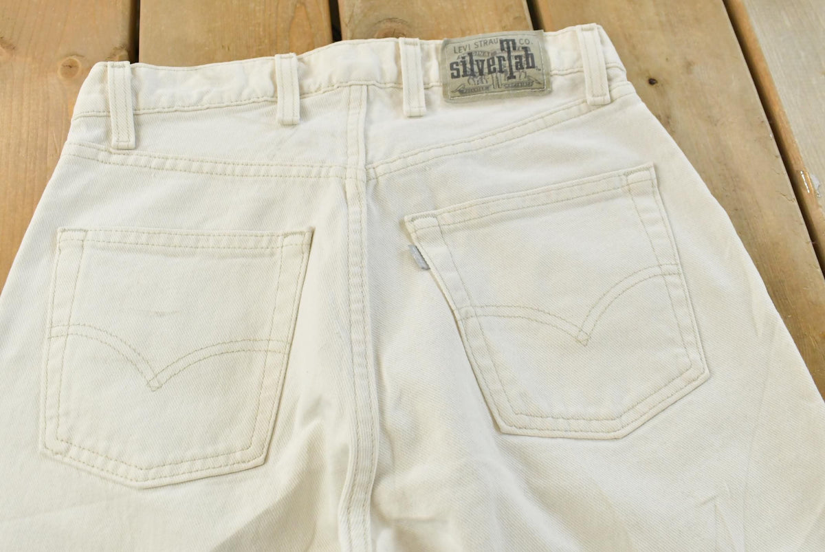 Vintage 1990s Levi Silver Tab Baggy Wide Leg Denim White Jeans Men's 28 x 29.5 from propervintagecanada