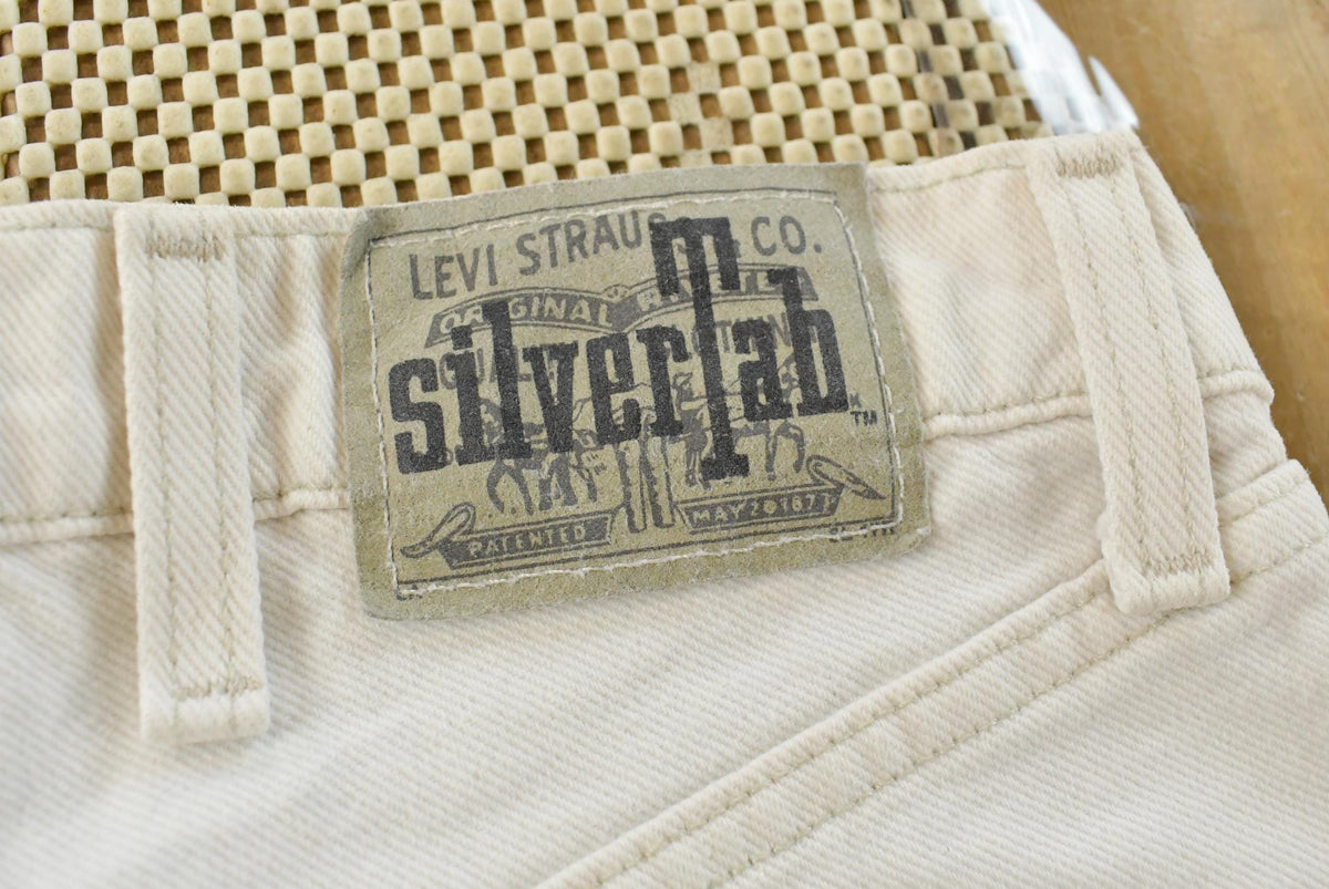 Vintage 1990s Levi Silver Tab Baggy Wide Leg Denim White Jeans Men's 28 x 29.5 from propervintagecanada