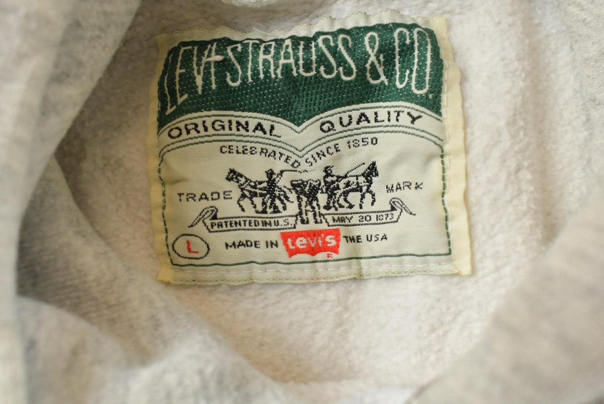 Vintage 1990s Levi Strauss Embroidered Logo Hoodie Sweatshirt (Men's L) Made in USA from propervintagecanada