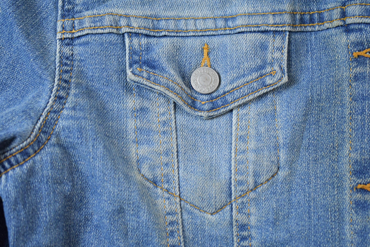 Vintage 1990s Levis Denim Jacket Faux Fur Collar Made In USA from propervintagecanada