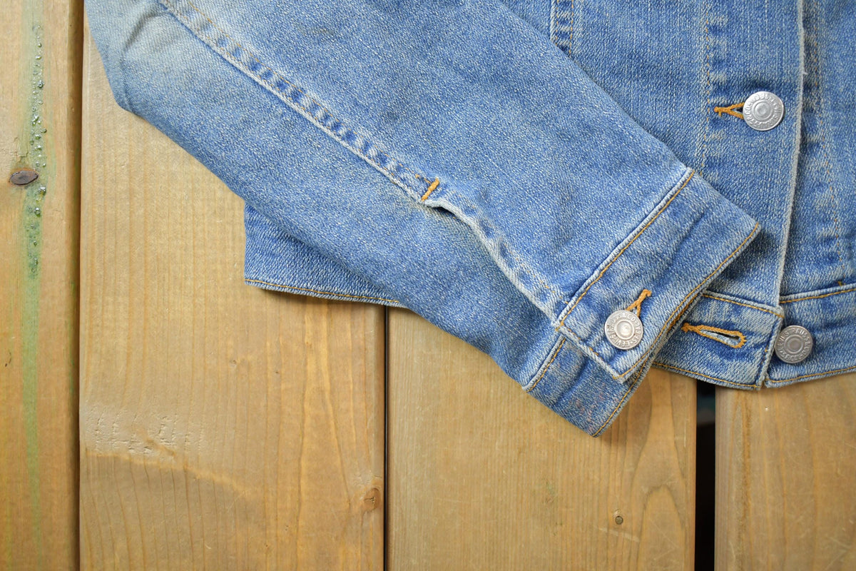 Vintage 1990s Levis Denim Jacket Faux Fur Collar Made In USA from propervintagecanada