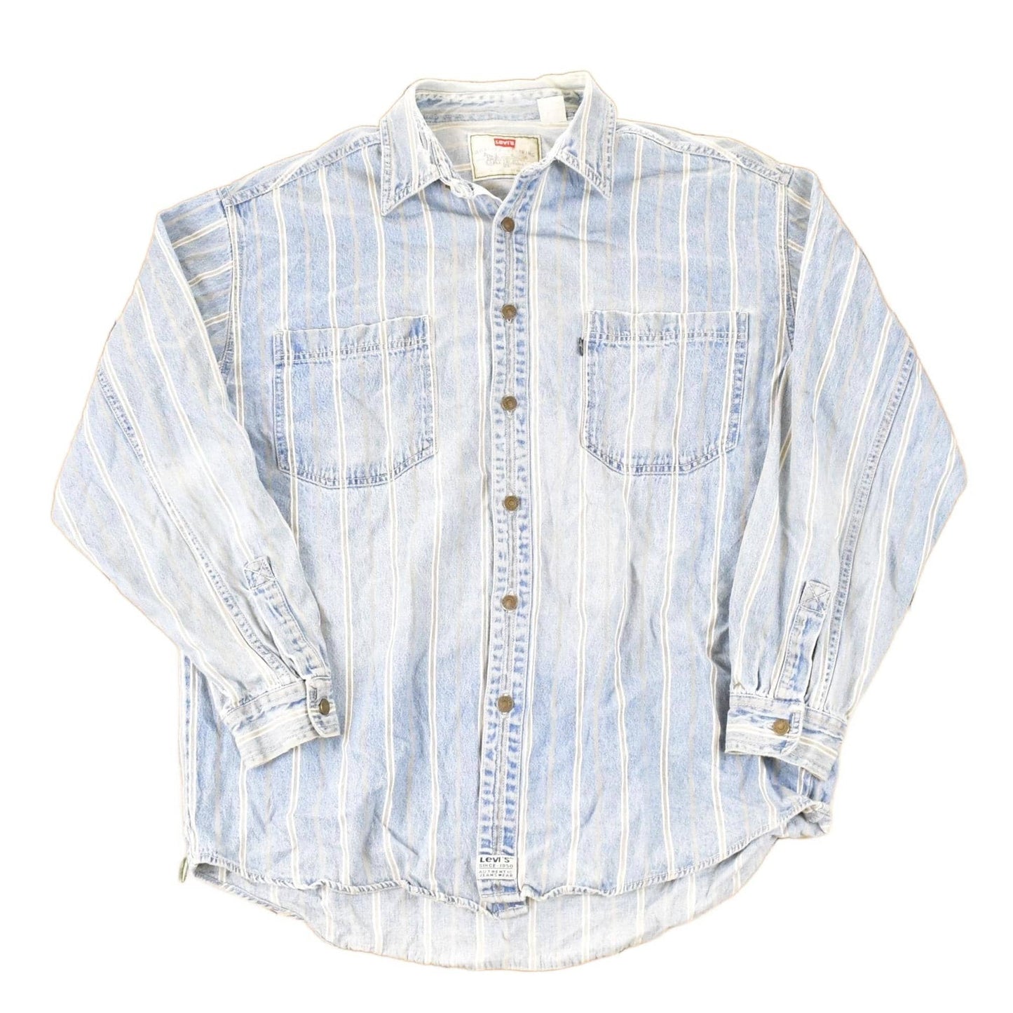 Vintage 1990s Levis Denim Western Style Button Up Shirt Men's Large from propervintagecanada