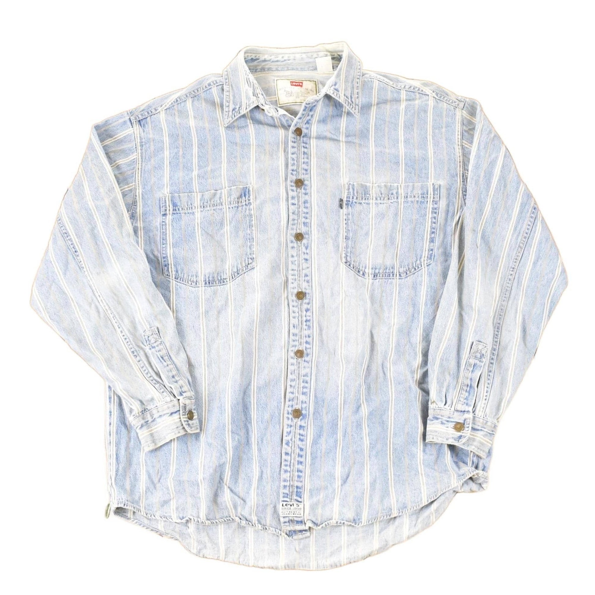 Vintage 1990s Levis Denim Western Style Button Up Shirt Men's Large from propervintagecanada
