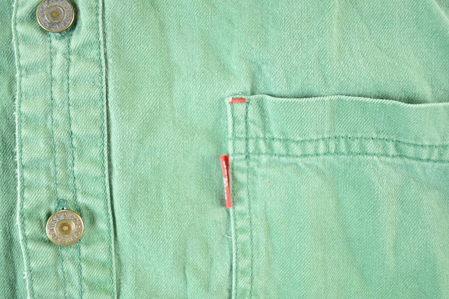Vintage 1990s Levis Olive Denim Western Style Button Up Mens XL from propervintagecanada