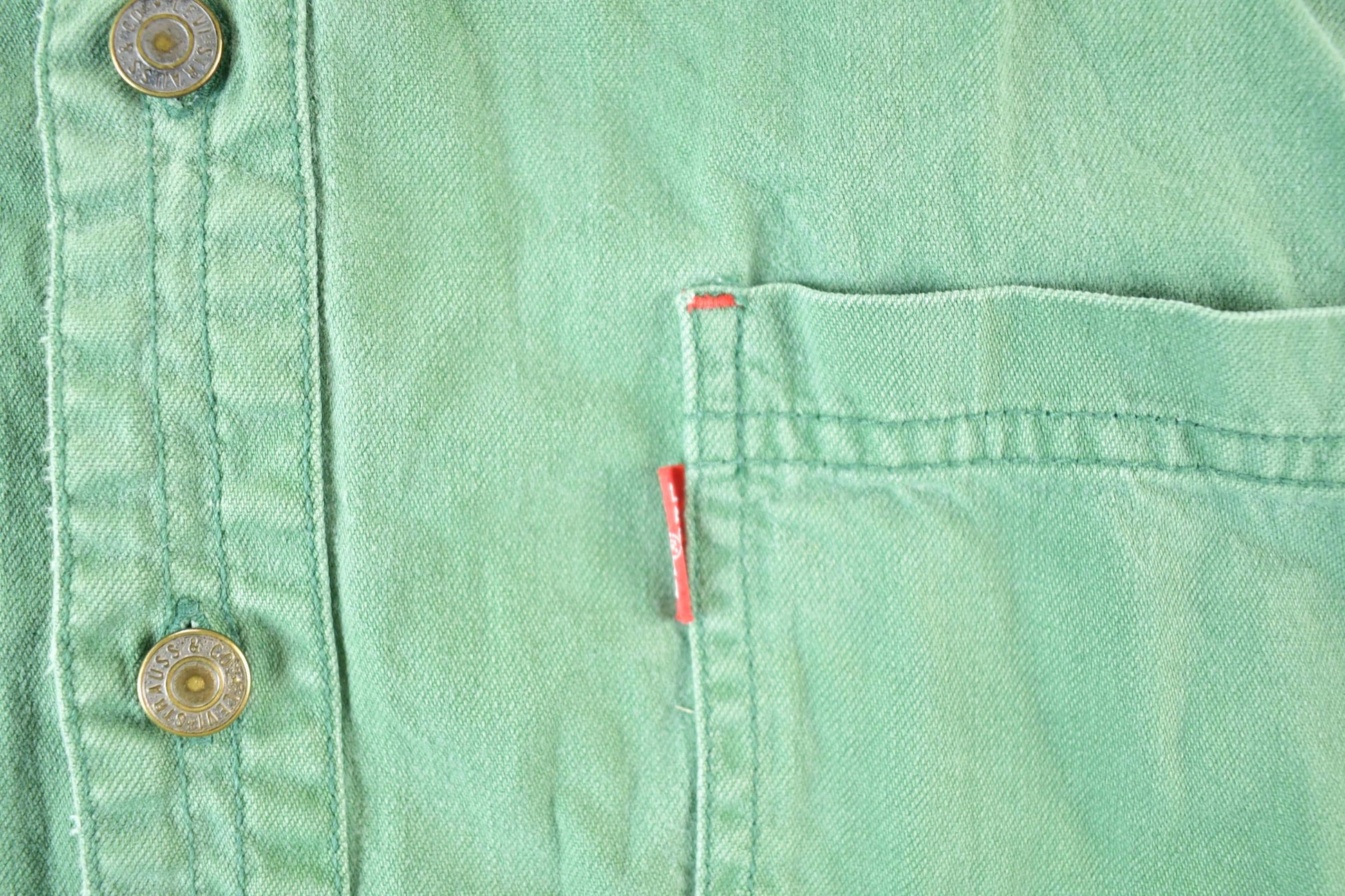 Vintage 1990s Levis Olive Denim Western Style Button Up Mens XL from propervintagecanada
