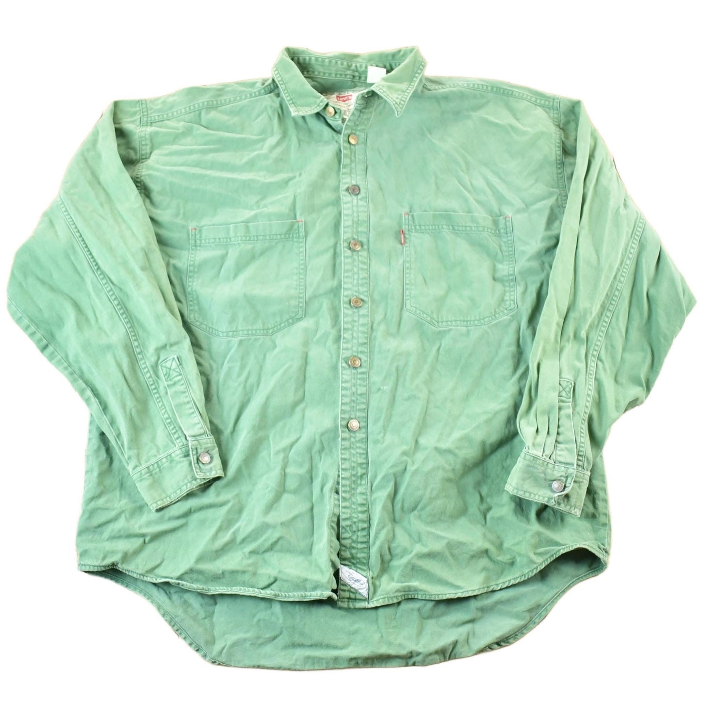 Vintage 1990s Levis Olive Denim Western Style Button Up Mens XL from propervintagecanada