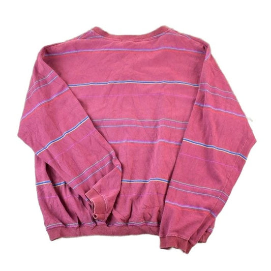 Vintage 1990s Levis Quarter Button Striped Souvenir Crewneck Sweatshirt Made In USAMen's Medium from propervintagecanada