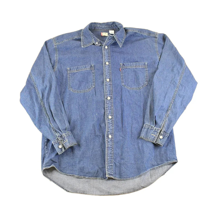 Vintage 1990s Levis Red Tab Denim Button Up Shirt Men's XL from propervintagecanada