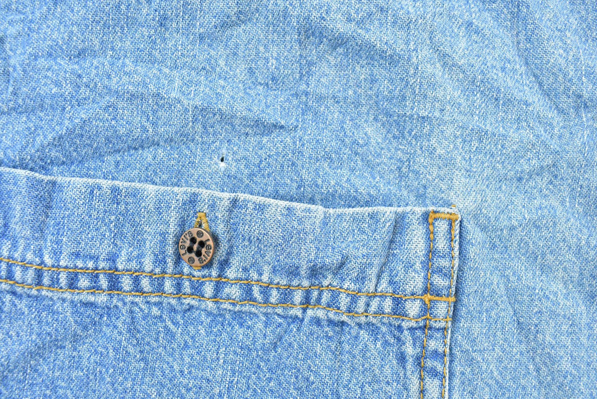 Vintage 1990s Levis Red Tab Denim Button Up Shirt Men's XL from propervintagecanada