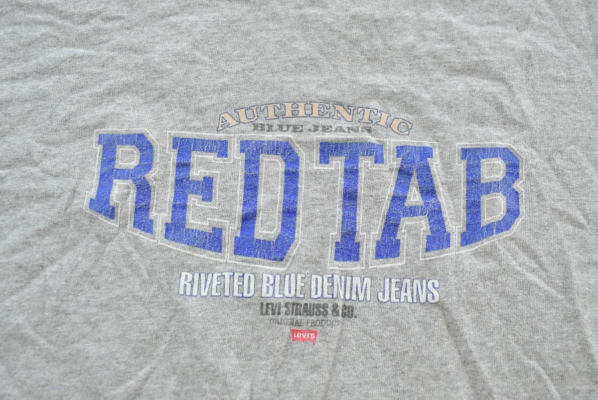 Vintage 1990s Levis Red Tab Denim Graphic T-Shirt Mens M from propervintagecanada