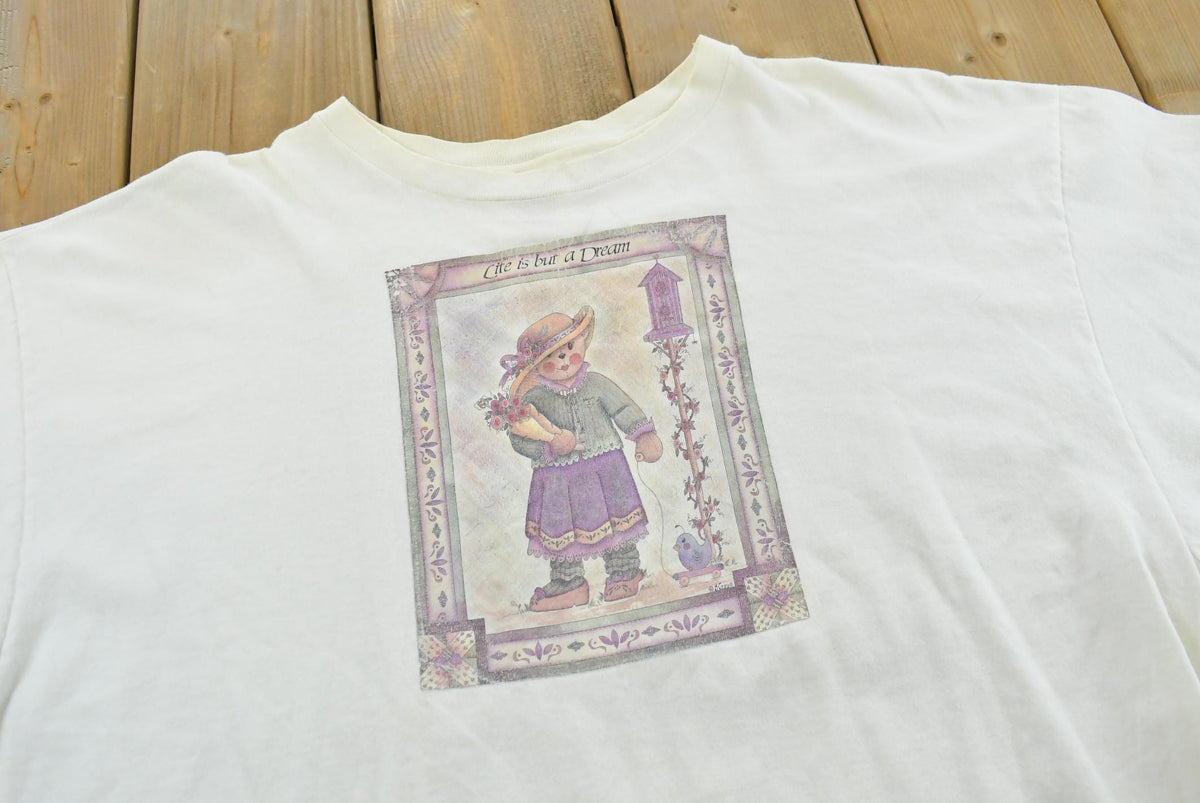 Vintage 1990s Life is But a Dream Teddy Bear T-Shirt Men's L from propervintagecanada