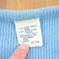 Vintage 1990s Light Blue 100% Wool Knit Sweater Men's XL from propervintagecanada