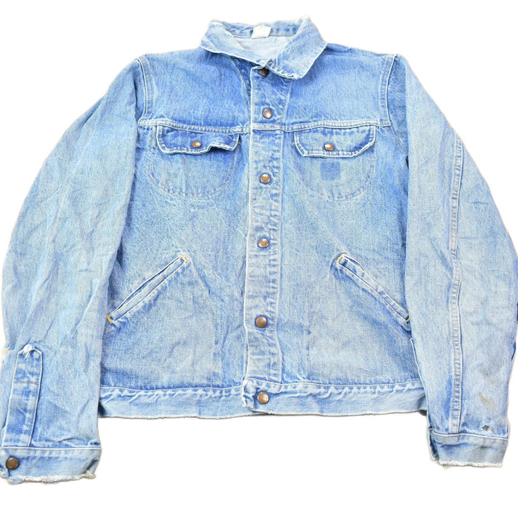 Vintage 1990s Light Wash Jean Jacket Size Men's Medium from propervintagecanada