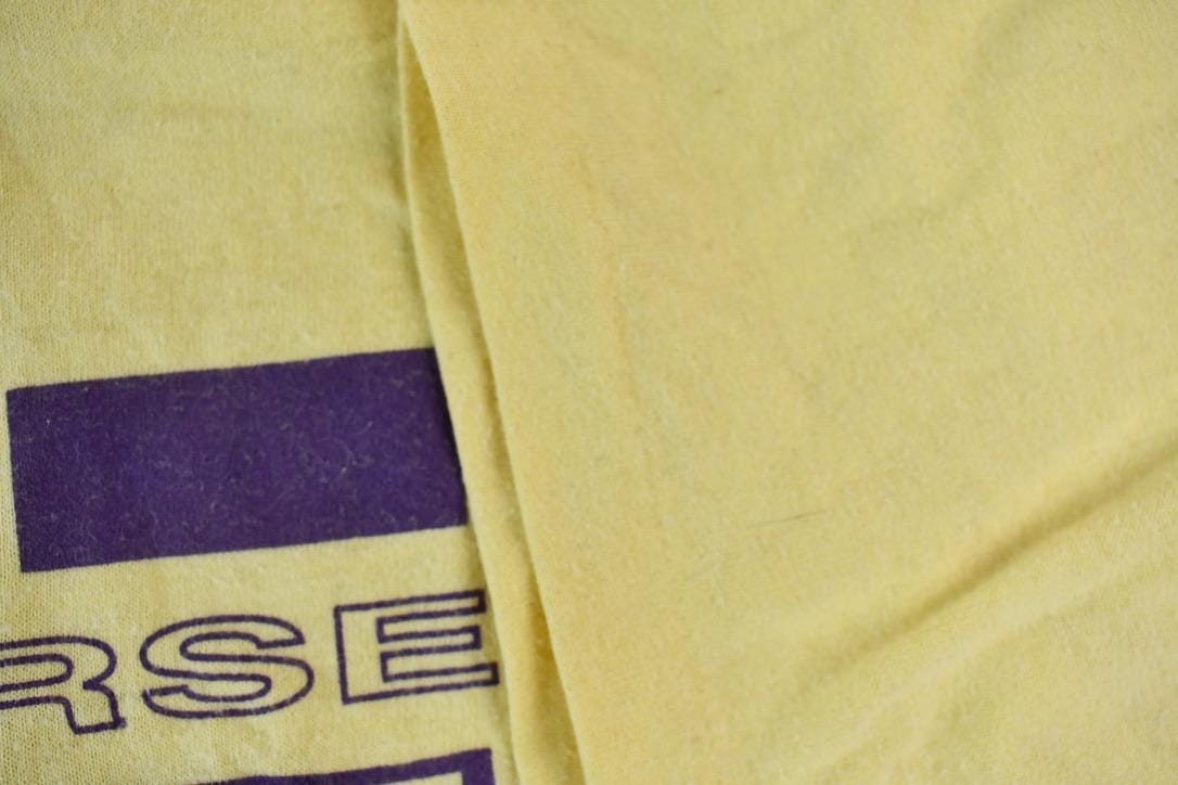 Vintage 1990s Light Yellow Penmans CFB Gagetown Short Course Triathlon Single Stitch Graphic T-Shirt Men's Large from propervintagecanada