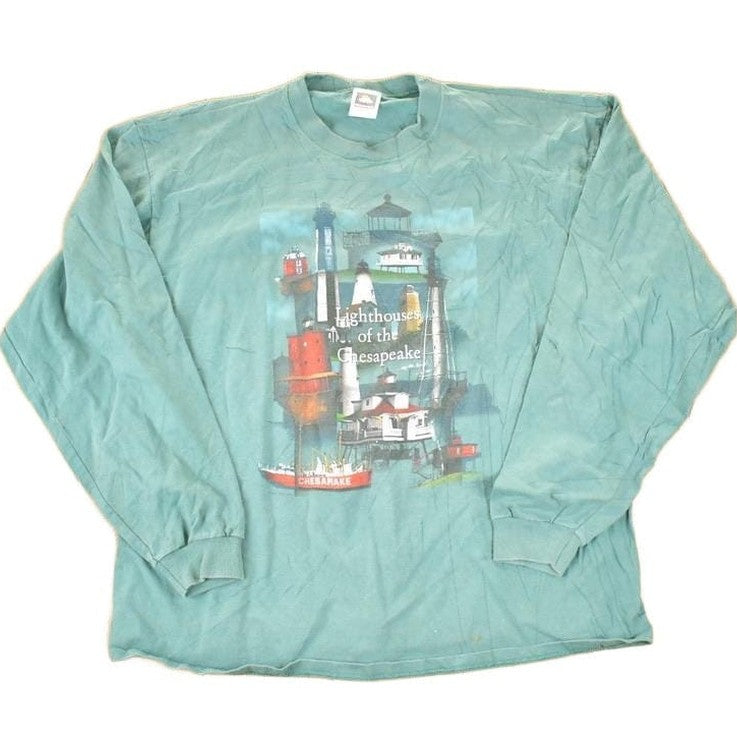 Vintage 1990s Lighthouses Of The Chesapeake Crewneck Sweatshirt Men's L from propervintagecanada