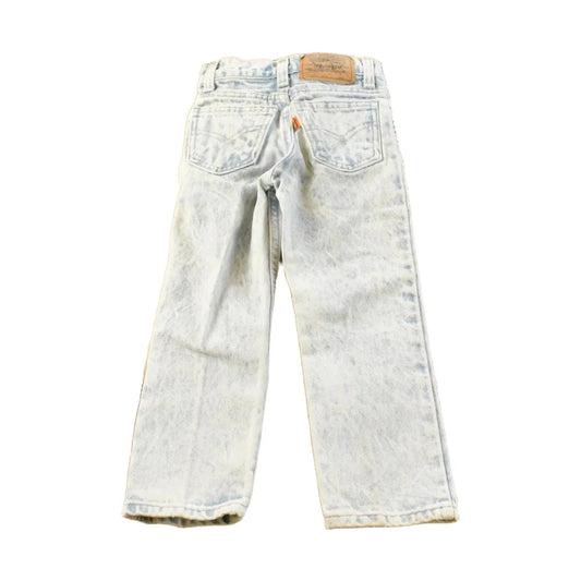 Vintage 1990s Little Levi's Orange Tab Acid Wash Blue Jeans Size 18 x 16 from propervintagecanada