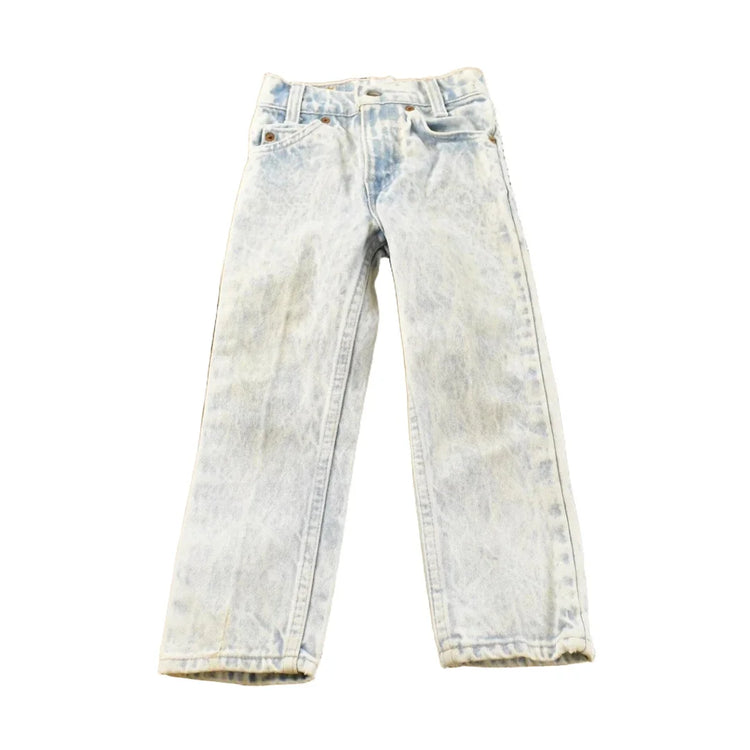 Vintage 1990s Little Levi's Orange Tab Acid Wash Blue Jeans Size 18 x 16 from propervintagecanada