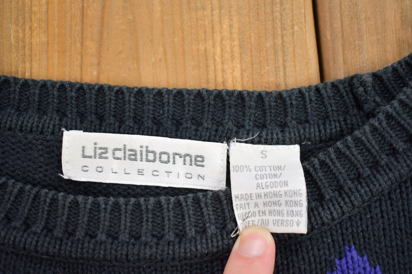 Vintage 1990s Liz Claiborne Knitted Crewneck Sweater from propervintagecanada