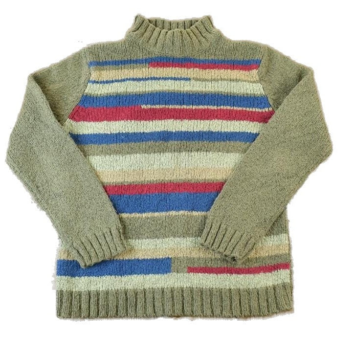Vintage 1990s Liz Claiborne Striped Knit Crewneck Sweater Women's S from propervintagecanada