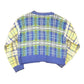 Vintage 1990s Liz Sport Abstract Plaid Knit Cardigan Sweater Women's L from propervintagecanada