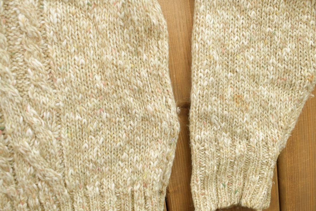 Vintage 1990s Liz Sport Petite Cable Knit Collared Sweater Women's S from propervintagecanada