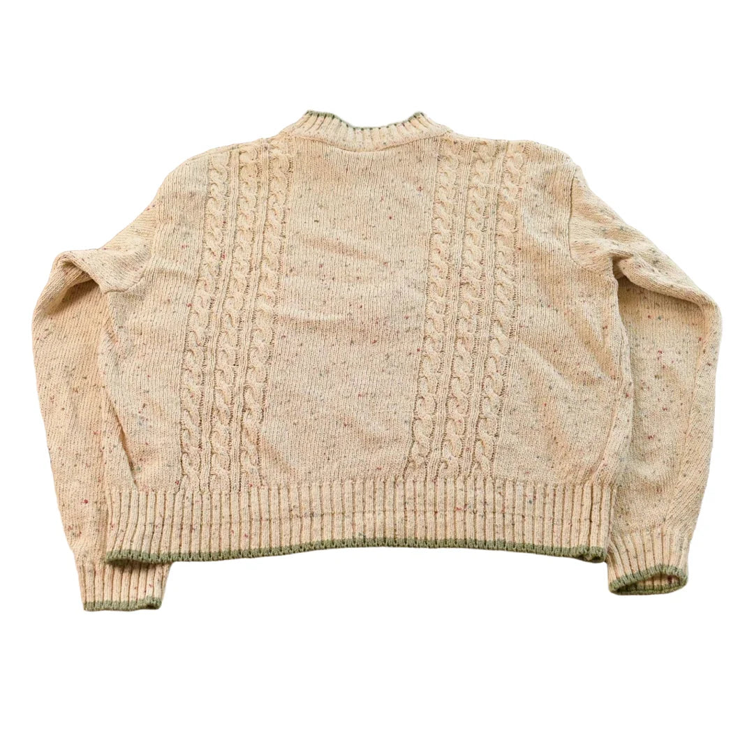 Vintage 1990s Liz Wear Knit Abstract Pattern Mockneck Sweater Womens L from propervintagecanada