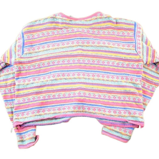 Vintage 1990s Liz Wear Mohair Knit Abstract Pattern Button Up Crewneck Sweater Womens M from propervintagecanada