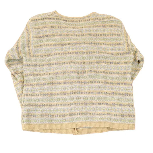 Vintage 1990s LL Bean Abstract Knit Cardigan Sweater Womens M from propervintagecanada