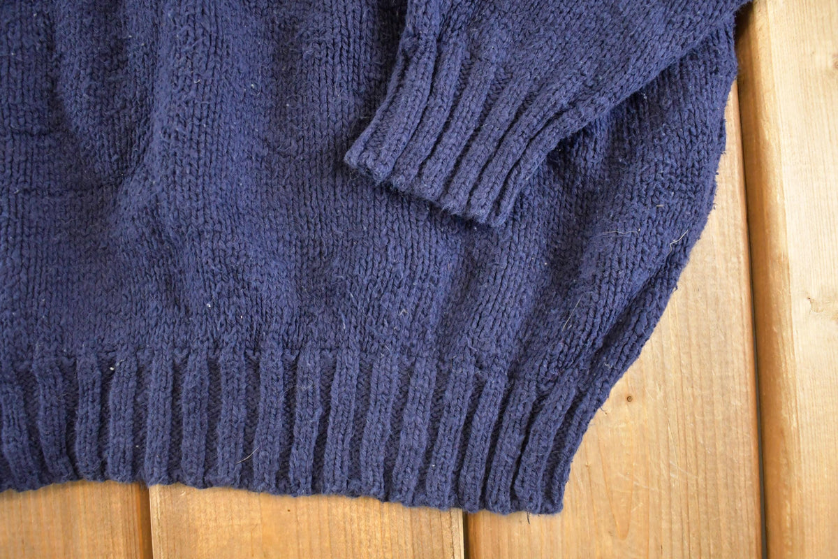 Vintage 1990s LL Bean Cable Knit Crewneck Sweater Men's S from propervintagecanada