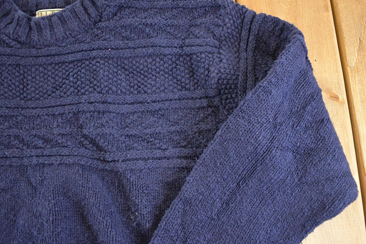 Vintage 1990s LL Bean Cable Knit Crewneck Sweater Men's S from propervintagecanada