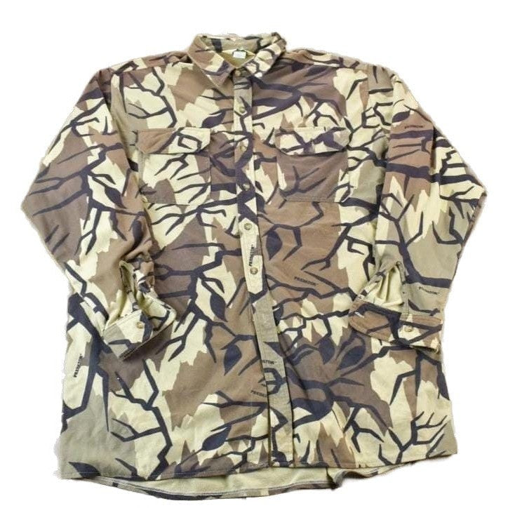 Vintage 1990s LL Bean Camo Button Up Sweatshirt Made In USA Men's XL from propervintagecanada