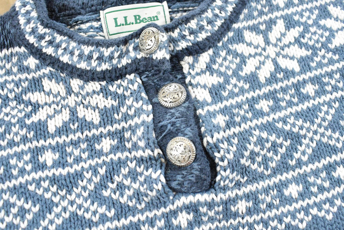 Vintage 1990s LL Bean Cotton Knit Sweater Women's L from propervintagecanada