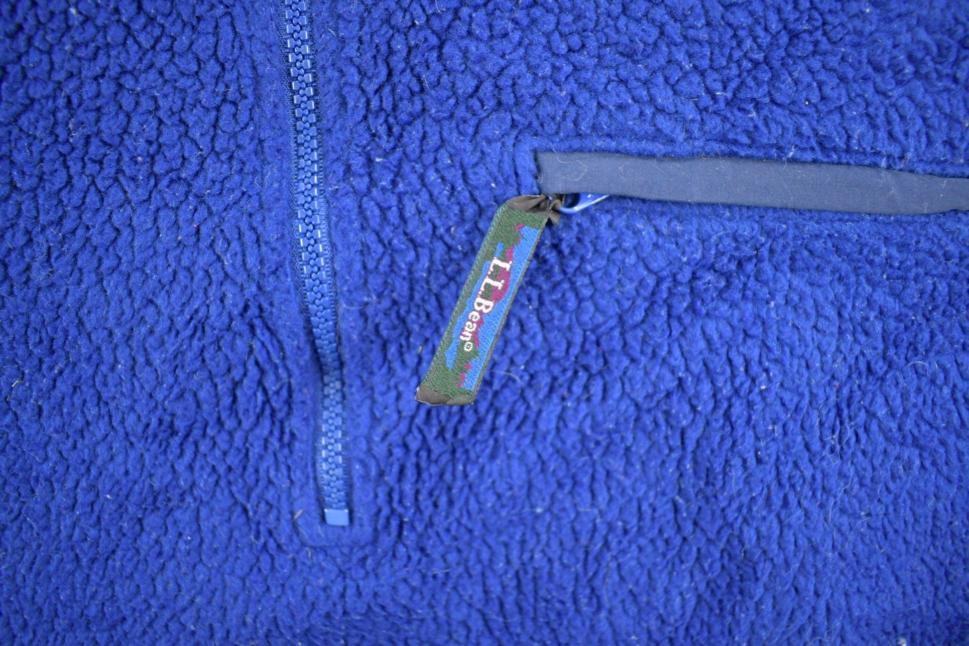 Vintage 1990s LL Bean Half Zip Fleece Sweater Men's Medium from propervintagecanada