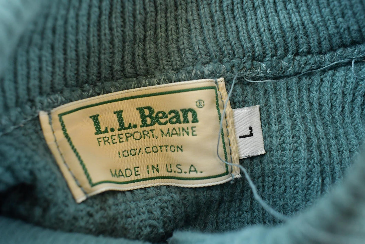 Vintage 1990s LL Bean Knit Quarter Button Commando Jeep Knit Sweater Men's M from propervintagecanada