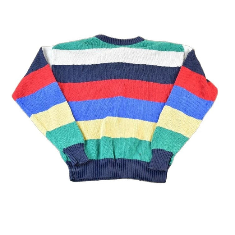 Vintage 1990s LL Bean Knit Striped Crewneck Sweater Made In USA Men's Medium from propervintagecanada