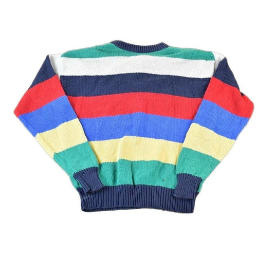 Vintage 1990s LL Bean Knit Striped Crewneck Sweater Made In USA Men's Medium from propervintagecanada