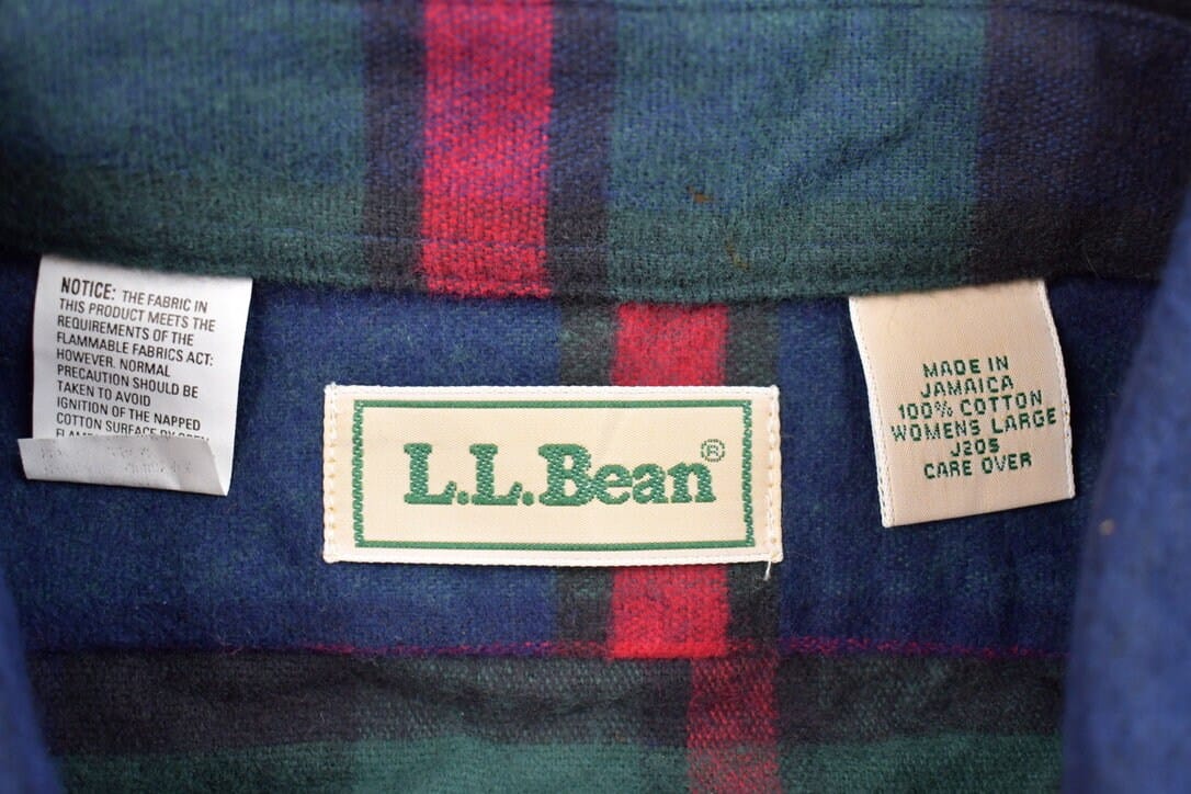 Vintage 1990s LL Bean Plaid Flannel Button Up Shirt from propervintagecanada