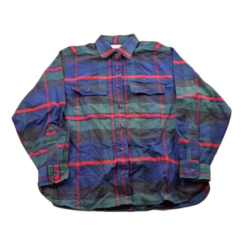 Vintage 1990s LL Bean Plaid Flannel Button Up Shirt from propervintagecanada