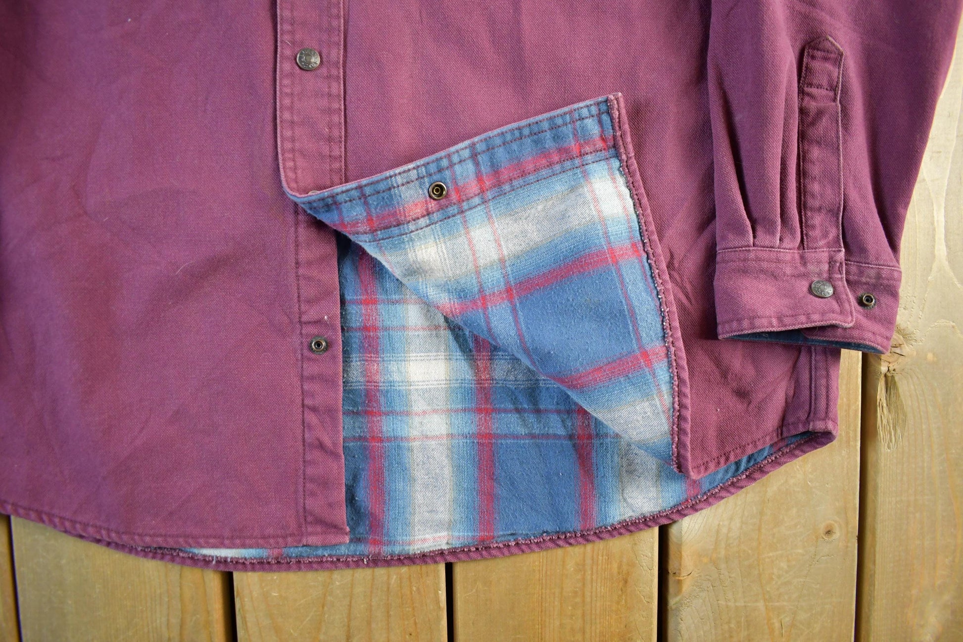 Vintage 1990s LL Bean Plaid Lined Button Up Shirt Men's Large from propervintagecanada