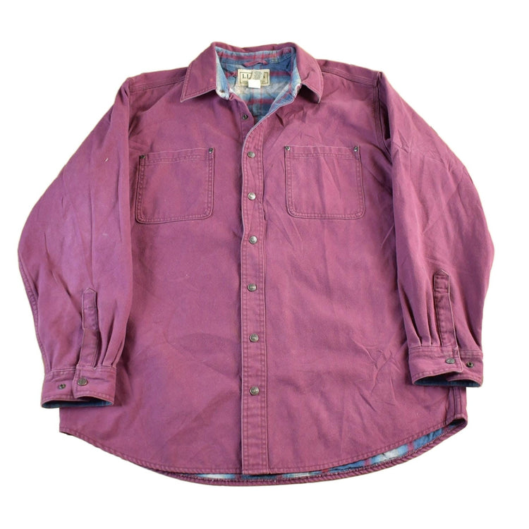 Vintage 1990s LL Bean Plaid Lined Button Up Shirt Men's Large from propervintagecanada
