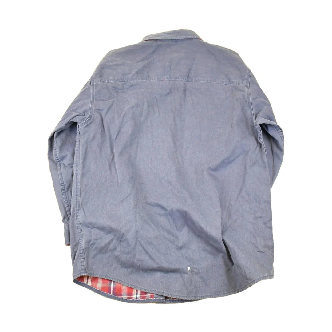 Vintage 1990s LL Bean Plaid Lined Denim Button Up Shirt Women's L from propervintagecanada